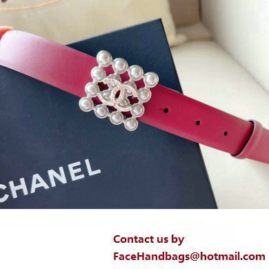 Chanel Width 3cm Metal & Glass Pearls calfskin belt AAA036 03 2024